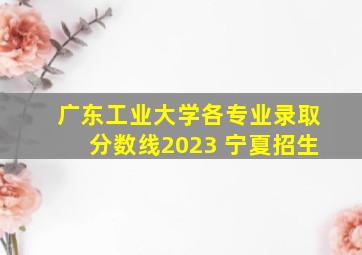 广东工业大学各专业录取分数线2023 宁夏招生